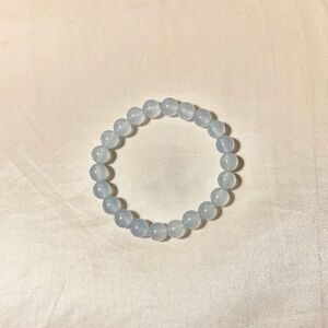 New: 8mm Handmade Blue Chalcedony Natural Crystal Bead Bracelet